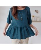 【ティアクラッセ/Tiaclasse】の【洗える】楊柳ドットギャザーブラウス ターコイズ|ID: prp329100004870355 ipo3291000000036299821