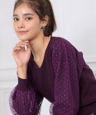 【ティアクラッセ/Tiaclasse】の【洗える】ドットチュールコンビニットトップス ワイン|ID: prp329100004870363 ipo3291000000036299874