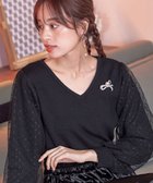 【ティアクラッセ/Tiaclasse】の【洗える】ドットチュールコンビニットトップス ブラック|ID: prp329100004870363 ipo3291000000036299875