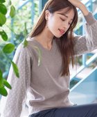 【ティアクラッセ/Tiaclasse】の【洗える】ドットチュールコンビニットトップス グレージュ|ID: prp329100004870363 ipo3291000000036299876