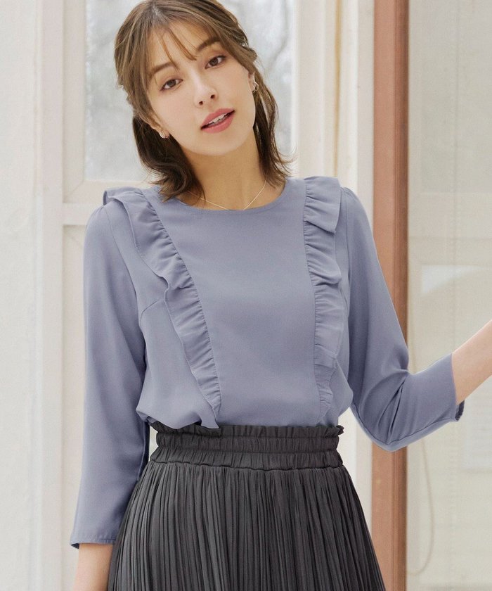 【ティアクラッセ/Tiaclasse】の【洗える】フリルブラウス インテリア・キッズ・メンズ・レディースファッション・服の通販 founy(ファニー) https://founy.com/ ファッション Fashion レディースファッション Fashion for Women トップス・カットソー Cut & Sew Tops シャツ・ブラウス・オフィスカジュアル Elegant Blouses & Button-Ups フリル Frill, Ruffle ポケット Pocket, Pocket Detail エレガント 上品 Elegant 再入荷 Restock / Back in Stock 夏 Summer 新作・新入荷 New Arrivals / New In 春 Spring S/S・春夏 SS, Spring/Summer, Warm Season 洗える Machine Washable |ID: prp329100004870367 ipo3291000000036299890