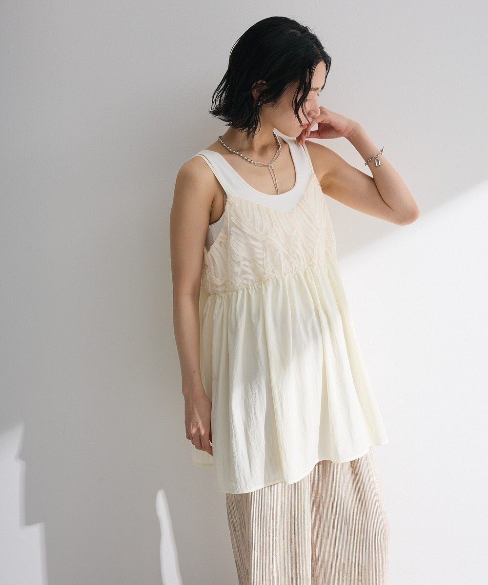 【グリーンパークス/Green Parks】のテープ刺繍ビスチェ 人気、トレンドファッション・服の通販 founy(ファニー) 　ファッション　Fashion　レディースファッション　Fashion for Women　アウター　Coat / Outerwear Collection　トップス・カットソー　Cut & Sew Tops　ベスト&ジレ / 重ね着スタイル　Vests & Gilets　ビスチェ　Bustiers & Corset Tops / Layered Bustier Style　おすすめ　Recommended / Our Picks　ギャザー　Gathered, Ruffled　ビスチェ　Bustier, Corset Top　フロント　Front, Front Design　ベスト　Vest, Waistcoat　ポケット　Pocket, Pocket Detail　A/W・秋冬　Autumn/Winter　 other-1|ID: prp329100004870372 ipo3291000000036299919