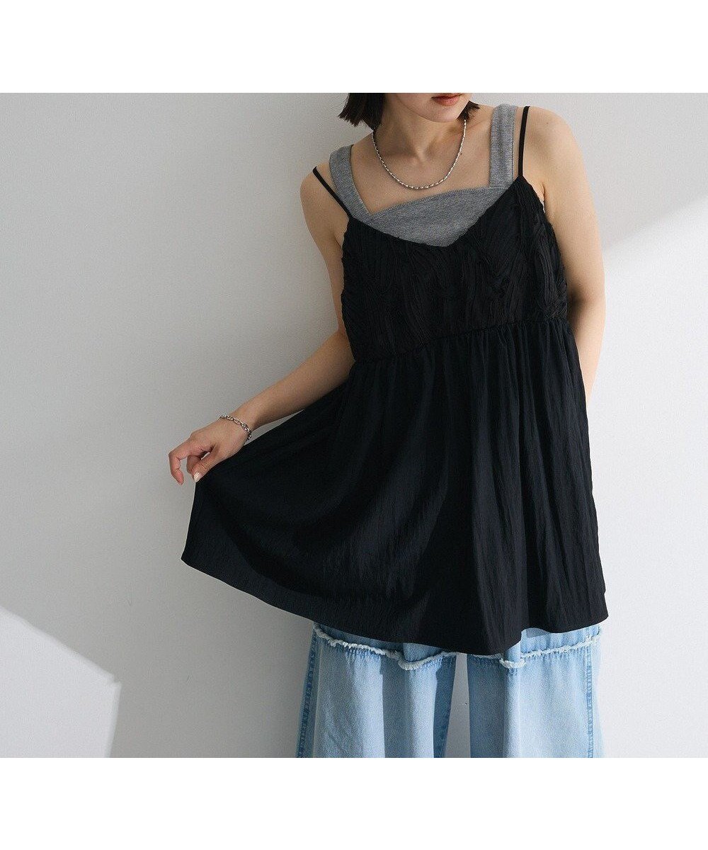 【グリーンパークス/Green Parks】のテープ刺繍ビスチェ インテリア・キッズ・メンズ・レディースファッション・服の通販 founy(ファニー) 　ファッション　Fashion　レディースファッション　Fashion for Women　アウター　Coat / Outerwear Collection　トップス・カットソー　Cut & Sew Tops　ベスト&ジレ / 重ね着スタイル　Vests & Gilets　ビスチェ　Bustiers & Corset Tops / Layered Bustier Style　おすすめ　Recommended / Our Picks　ギャザー　Gathered, Ruffled　ビスチェ　Bustier, Corset Top　フロント　Front, Front Design　ベスト　Vest, Waistcoat　ポケット　Pocket, Pocket Detail　A/W・秋冬　Autumn/Winter　Black|ID: prp329100004870372 ipo3291000000036299921