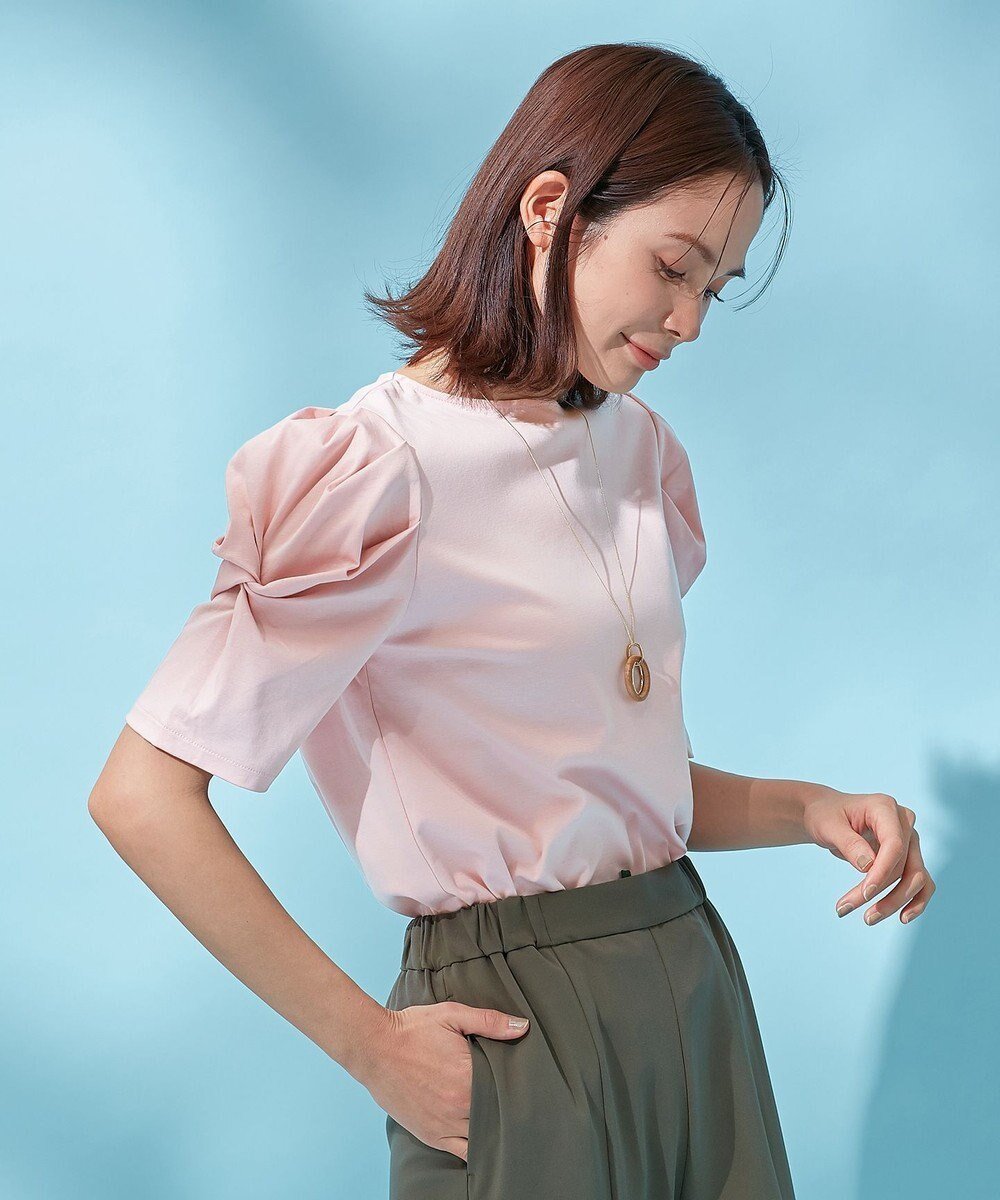 【エニー/ANY】のシルケットスムース ツイストタックスリーブトップス インテリア・キッズ・メンズ・レディースファッション・服の通販 founy(ファニー) 　ファッション　Fashion　レディースファッション　Fashion for Women　トップス・カットソー　Cut & Sew Tops　シャツ・ブラウス・オフィスカジュアル　Elegant Blouses & Button-Ups　ロングTシャツ・Tシャツ　Longline T-Shirts & Tees　カットソー・ベーシックTシャツ　Cut-and-Sewn Tops / Stretch Tees & Basics　おすすめ　Recommended / Our Picks　カットソー　Cut and Sewn Top　シルケット　Silket, Silky Cotton　バランス　Balance, Style Balance　フェミニン　Feminine, Girly　夏　Summer　春　Spring　S/S・春夏　SS, Spring/Summer, Warm Season　ピンク|ID: prp329100004870373 ipo3291000000036299925