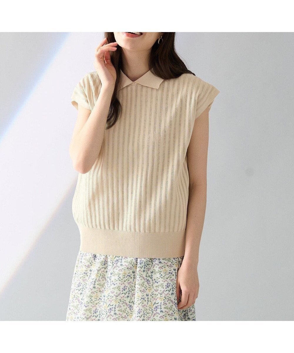 【エニー/ANY】のアイレットパターン ニットプルオーバー インテリア・キッズ・メンズ・レディースファッション・服の通販 founy(ファニー) 　ファッション　Fashion　レディースファッション　Fashion for Women　トップス・カットソー　Cut & Sew Tops　ニット　Knit Tops & Sweaters　カジュアルプルオーバー・ニットトップス　Pullovers & Knit Tops / Casual Pullovers　ストレッチ　Stretch, Stretchy Fabric　セーター　Sweater, Knitwear　デニム　Denim, Jeans Material　トレンド　Trend, Trending Now　夏　Summer　春　Spring　S/S・春夏　SS, Spring/Summer, Warm Season　透かし　Cut-Out, Lacework　サンドベージュ|ID: prp329100004870375 ipo3291000000036299934