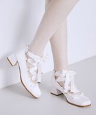 【メゾンドフルール/Maison de FLEUR】のレースアップサテンパンプス Light Pink|ID: prp329100004870387 ipo3291000000036299970