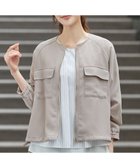 【ティアクラッセ/Tiaclasse】のメッシュジャガードノーカラーブルゾン ベージュ|ID: prp329100004870404 ipo3291000000036300034