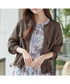 【ティアクラッセ/Tiaclasse】のメッシュジャガードノーカラーブルゾン ブラウン|ID: prp329100004870404 ipo3291000000036300036