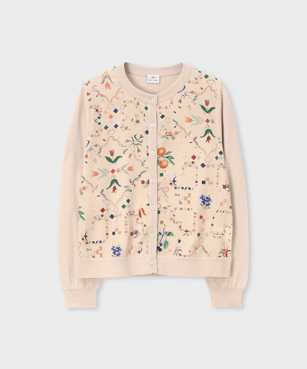 【ポール スミス/Paul Smith】のKeepsake プリントコンビ カーディガン インテリア・キッズ・メンズ・レディースファッション・服の通販 founy(ファニー) 　ファッション　Fashion　レディースファッション　Fashion for Women　トップス・カットソー　Cut & Sew Tops　カーディガン・羽織り　Layered Style Cardigans　カーディガン　Cardigan, Knitwear　クラシカル　Classical, Vintage-Inspired　グラフィック　Graphic, Graphic Design　コンパクト　Compact, Small Size　コンビ　Combo, Combination Style　デニム　Denim, Jeans Material　フロント　Front, Front Design　プリント　Print, Printed Pattern　エレガント 上品　Elegant　夏　Summer　S/S・春夏　SS, Spring/Summer, Warm Season　A/W・秋冬　Autumn/Winter　ライトベージュ|ID: prp329100004870414 ipo3291000000036300069
