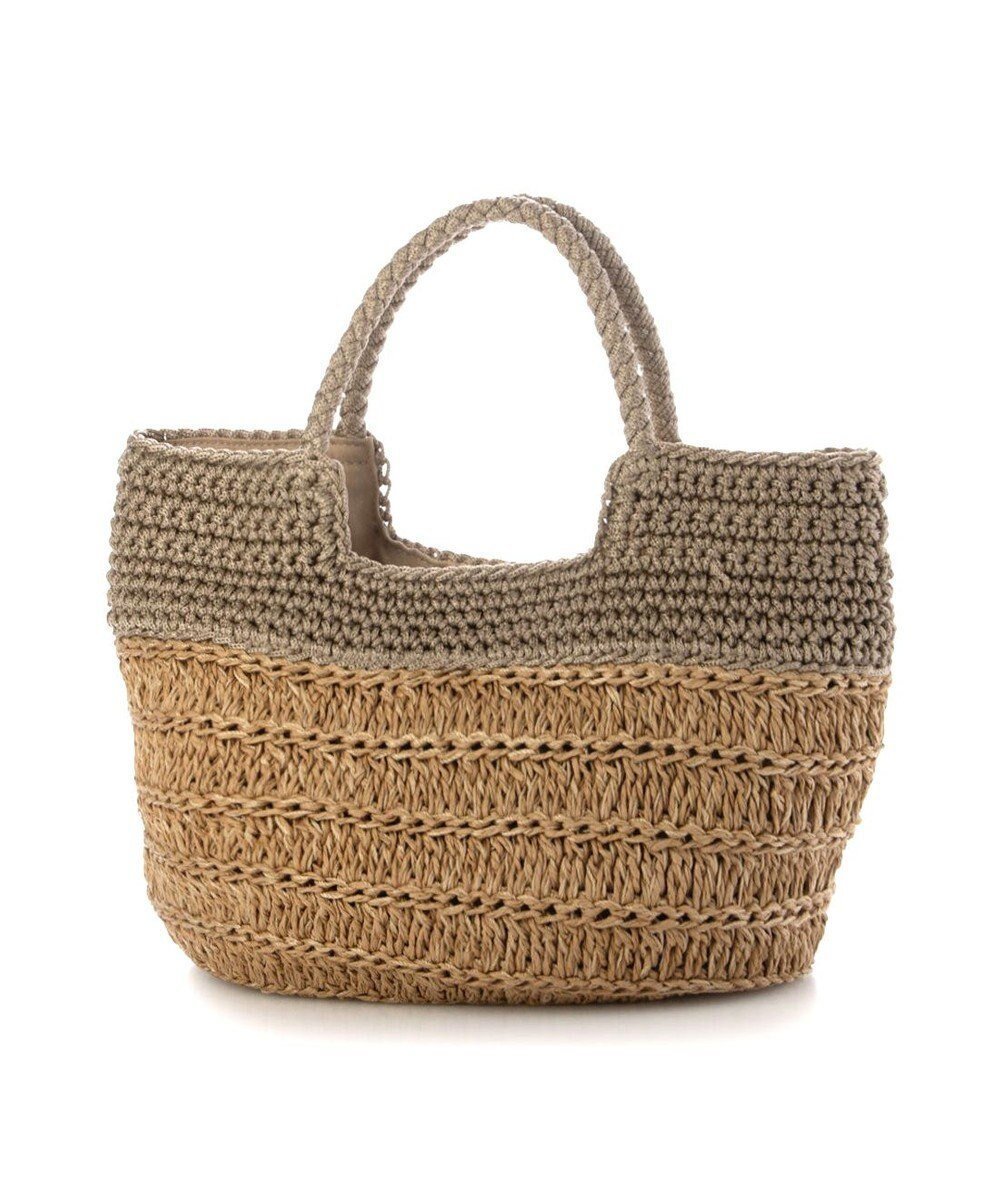 【アンビリオン/UNBILLION】のカシュカシュ cachecache / 切り替え柄編みミニトート カゴバッグ インテリア・キッズ・メンズ・レディースファッション・服の通販 founy(ファニー) 　ファッション　Fashion　レディースファッション　Fashion for Women　バッグ　Bags　カラフル　Colorful Design　ショルダー　Shoulder, Shoulder Strap　シンプル　Simple, Minimal　財布　Wallet, Purse　ハンド　Hand, Handmade　ペーパー　Paper, Kraft Paper　ミックス　Mix, Mixed Style　モチーフ　Motif, Design Theme　再入荷　Restock / Back in Stock　おすすめ　Recommended / Our Picks　エレガント 上品　Elegant　オーク|ID: prp329100004870425 ipo3291000000036300103