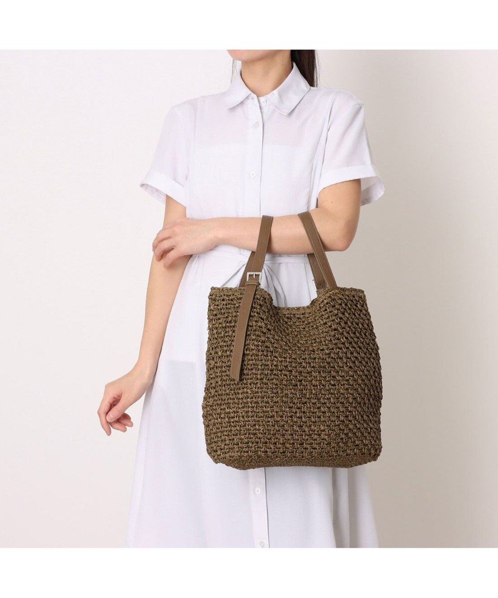 【アンビリオン/UNBILLION】のカシュカシュ cachecache / ベルトハンドル地柄編みトート カゴバッグ インテリア・キッズ・メンズ・レディースファッション・服の通販 founy(ファニー) 　ファッション　Fashion　レディースファッション　Fashion for Women　バッグ　Bags　ベルト&ウエストマーク　Belts & Waist Accessories　カラフル　Colorful Design　財布　Wallet, Purse　ハンド　Hand, Handmade　ベーシック　Basic, Essential　ペーパー　Paper, Kraft Paper　ミックス　Mix, Mixed Style　モチーフ　Motif, Design Theme　再入荷　Restock / Back in Stock　おすすめ　Recommended / Our Picks　ブラウン|ID: prp329100004870426 ipo3291000000036300106