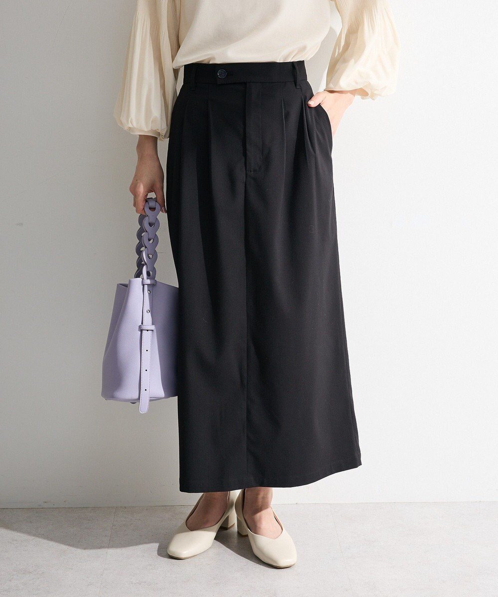 【グリーンパークス/Green Parks】のイージーケアタック入りスカート インテリア・キッズ・メンズ・レディースファッション・服の通販 founy(ファニー) 　ファッション　Fashion　レディースファッション　Fashion for Women　スカート　Skirts　カットソー　Cut and Sewn Top　バランス　Balance, Style Balance　フロント　Front, Front Design　ポケット　Pocket, Pocket Detail　エレガント 上品　Elegant　夏　Summer　春　Spring　S/S・春夏　SS, Spring/Summer, Warm Season　Black|ID: prp329100004870437 ipo3291000000036300145