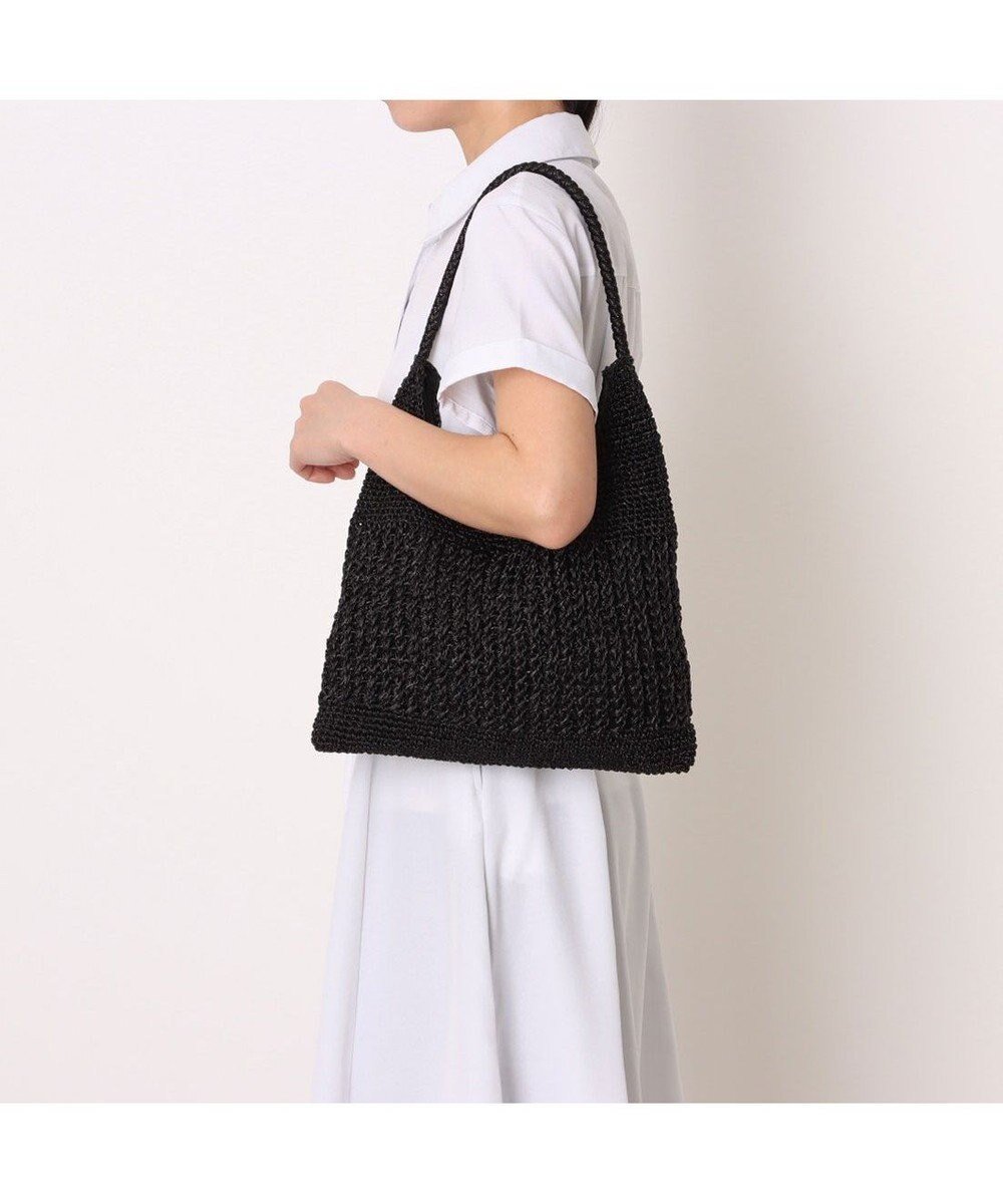 【アンビリオン/UNBILLION】のカシュカシュ cachecache / メタリックコード柄編みワンハンドルトート インテリア・キッズ・メンズ・レディースファッション・服の通販 founy(ファニー) 　ファッション　Fashion　レディースファッション　Fashion for Women　バッグ　Bags　カラフル　Colorful Design　ショルダー　Shoulder, Shoulder Strap　財布　Wallet, Purse　ハンド　Hand, Handmade　パーティ　Party, Party Style　ミックス　Mix, Mixed Style　モチーフ　Motif, Design Theme　レース　Lace, Lace Fabric　再入荷　Restock / Back in Stock　おすすめ　Recommended / Our Picks　エレガント 上品　Elegant　ブラック|ID: prp329100004870439 ipo3291000000036300153