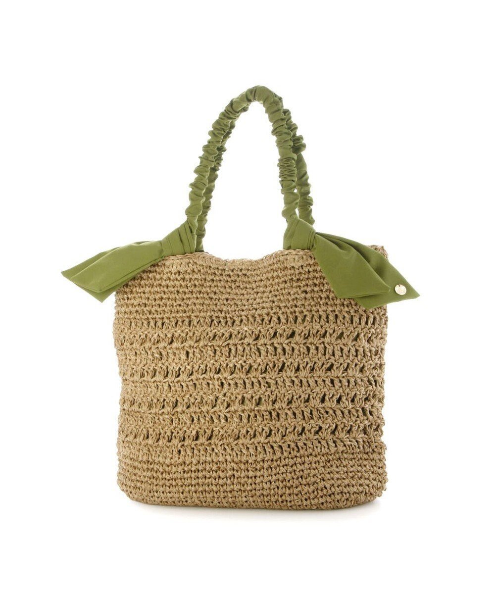 【アンビリオン/UNBILLION】のカシュカシュ cachecache / 下がりリボン柄編みトート カゴバッグ インテリア・キッズ・メンズ・レディースファッション・服の通販 founy(ファニー) 　ファッション　Fashion　レディースファッション　Fashion for Women　バッグ　Bags　春　Spring　カラフル　Colorful Design　シンプル　Simple, Minimal　透かし　Cut-Out, Lacework　ハンド　Hand, Handmade　ペーパー　Paper, Kraft Paper　ミックス　Mix, Mixed Style　モチーフ　Motif, Design Theme　リゾート　Resort, Vacation Style　リボン　Ribbon, Bow　S/S・春夏　SS, Spring/Summer, Warm Season　再入荷　Restock / Back in Stock　おすすめ　Recommended / Our Picks　夏　Summer　グリーン|ID: prp329100004870444 ipo3291000000036300175