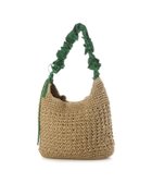 【アンビリオン/UNBILLION】のカシュカシュ cachecache / ドロストフリルハンドル地柄編みトート カゴバッグ グリーン|ID: prp329100004870446 ipo3291000000036300184