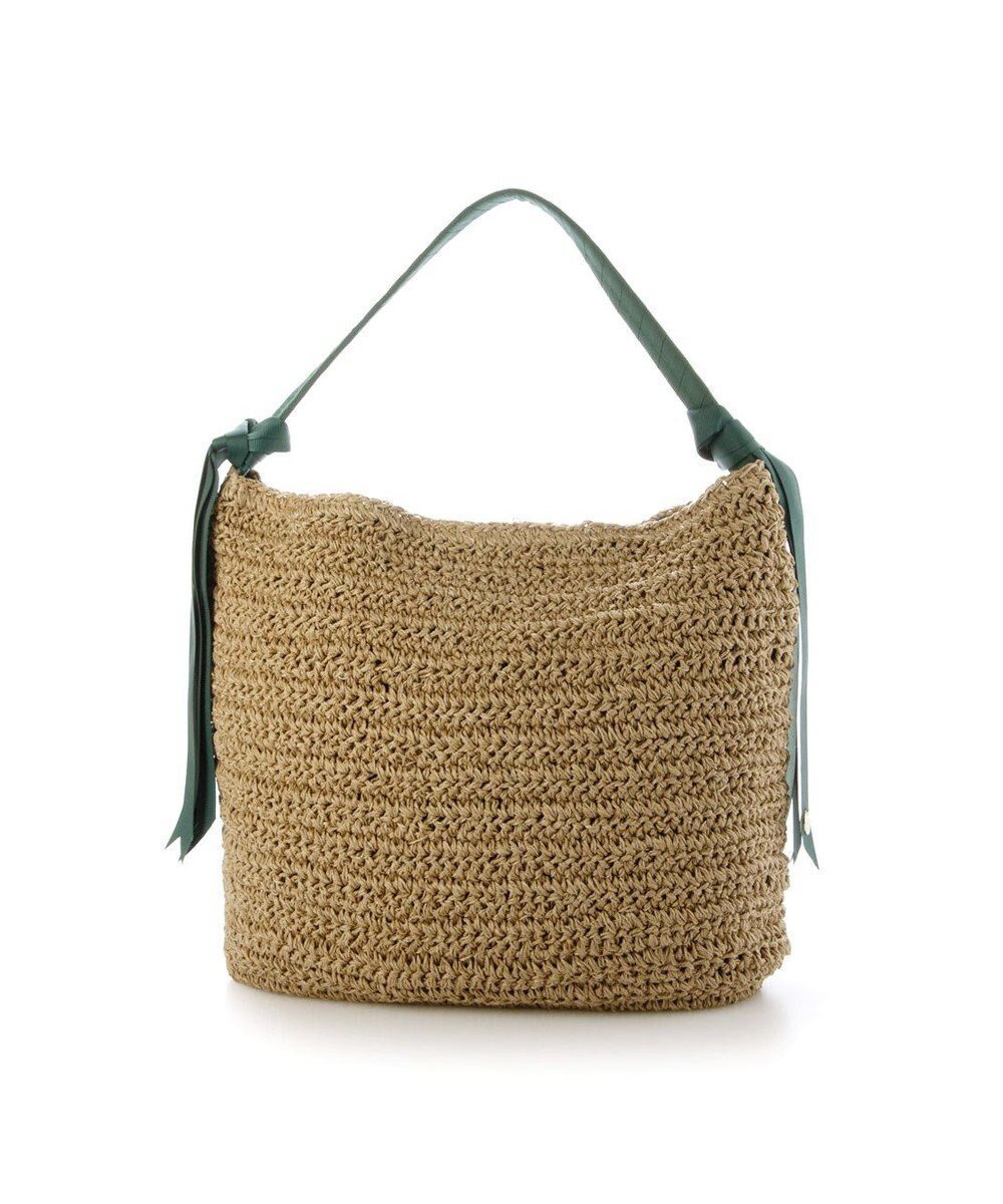 【アンビリオン/UNBILLION】のカシュカシュ cachecache / 下がりグログラン地柄編みトート カゴバッグ インテリア・キッズ・メンズ・レディースファッション・服の通販 founy(ファニー) 　ファッション　Fashion　レディースファッション　Fashion for Women　バッグ　Bags　カラフル　Colorful Design　グログラン　Grosgrain, Grosgrain Ribbon　シンプル　Simple, Minimal　財布　Wallet, Purse　ハンド　Hand, Handmade　フェミニン　Feminine, Girly　ペーパー　Paper, Kraft Paper　ミックス　Mix, Mixed Style　モチーフ　Motif, Design Theme　再入荷　Restock / Back in Stock　おすすめ　Recommended / Our Picks　グリーン|ID: prp329100004870449 ipo3291000000036300197