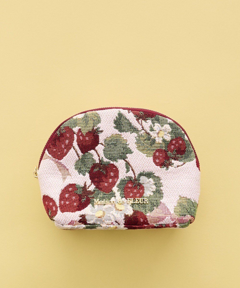 【メゾンドフルール/Maison de FLEUR】のいちごゴブランポーチ 人気、トレンドファッション・服の通販 founy(ファニー) 　ファッション　Fashion　レディースファッション　Fashion for Women　ミニ財布・二つ折り財布　Wallets & Card Cases　ポーチ&ミニバッグ　Pouches & Mini Bags　コレクション　Collection, Seasonal Line　財布　Wallet, Purse　バランス　Balance, Style Balance　フォルム　Silhouette, Form　フランス　France, French　ポケット　Pocket, Pocket Detail　ポーチ　Pouch, Small Case　モチーフ　Motif, Design Theme　リボン　Ribbon, Bow　おすすめ　Recommended / Our Picks　ギフト プレゼント　Gift / Present　 other-1|ID: prp329100004870475 ipo3291000000036300274