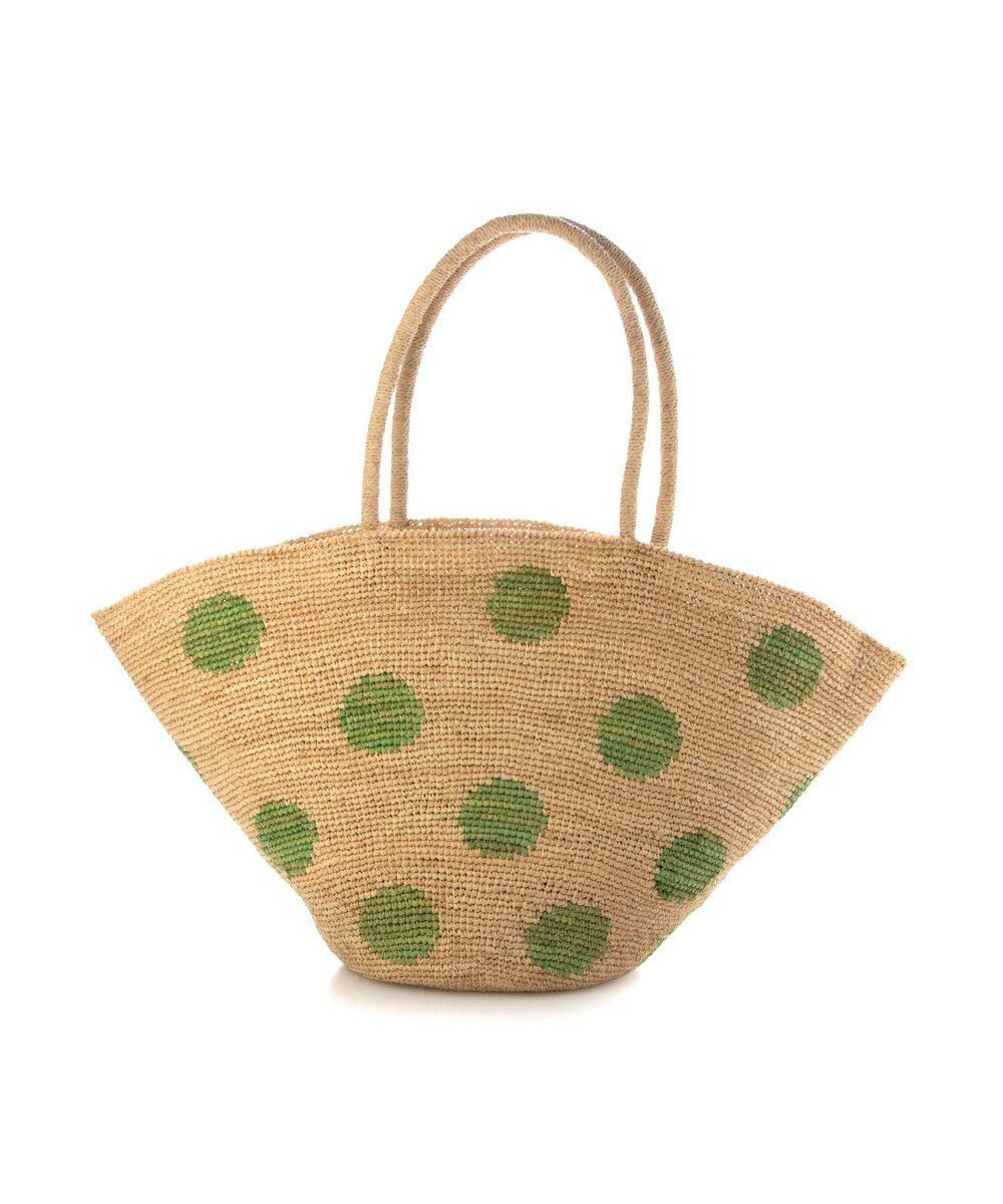 【アンビリオン/UNBILLION】のカシュカシュ cachecache / ドット柄ラフィアビッグトートバッグ カゴバッグ インテリア・キッズ・メンズ・レディースファッション・服の通販 founy(ファニー) 　ファッション　Fashion　レディースファッション　Fashion for Women　バッグ　Bags　カラフル　Colorful Design　軽量　Lightweight, Ultra Light　シンプル　Simple, Minimal　ドット　Polka Dot, Dot Pattern　ハンド　Hand, Handmade　バスケット　Basket, Basket Bag　ビッグ　Big, Oversized　ビーチ　Beach, Seaside　ミックス　Mix, Mixed Style　モチーフ　Motif, Design Theme　リゾート　Resort, Vacation Style　再入荷　Restock / Back in Stock　おすすめ　Recommended / Our Picks　夏　Summer　旅行　Travel　グリーン|ID: prp329100004870553 ipo3291000000036303529