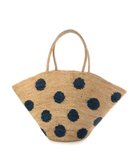 【アンビリオン/UNBILLION】のカシュカシュ cachecache / ドット柄ラフィアビッグトートバッグ カゴバッグ ネイビー|ID: prp329100004870553 ipo3291000000036303530