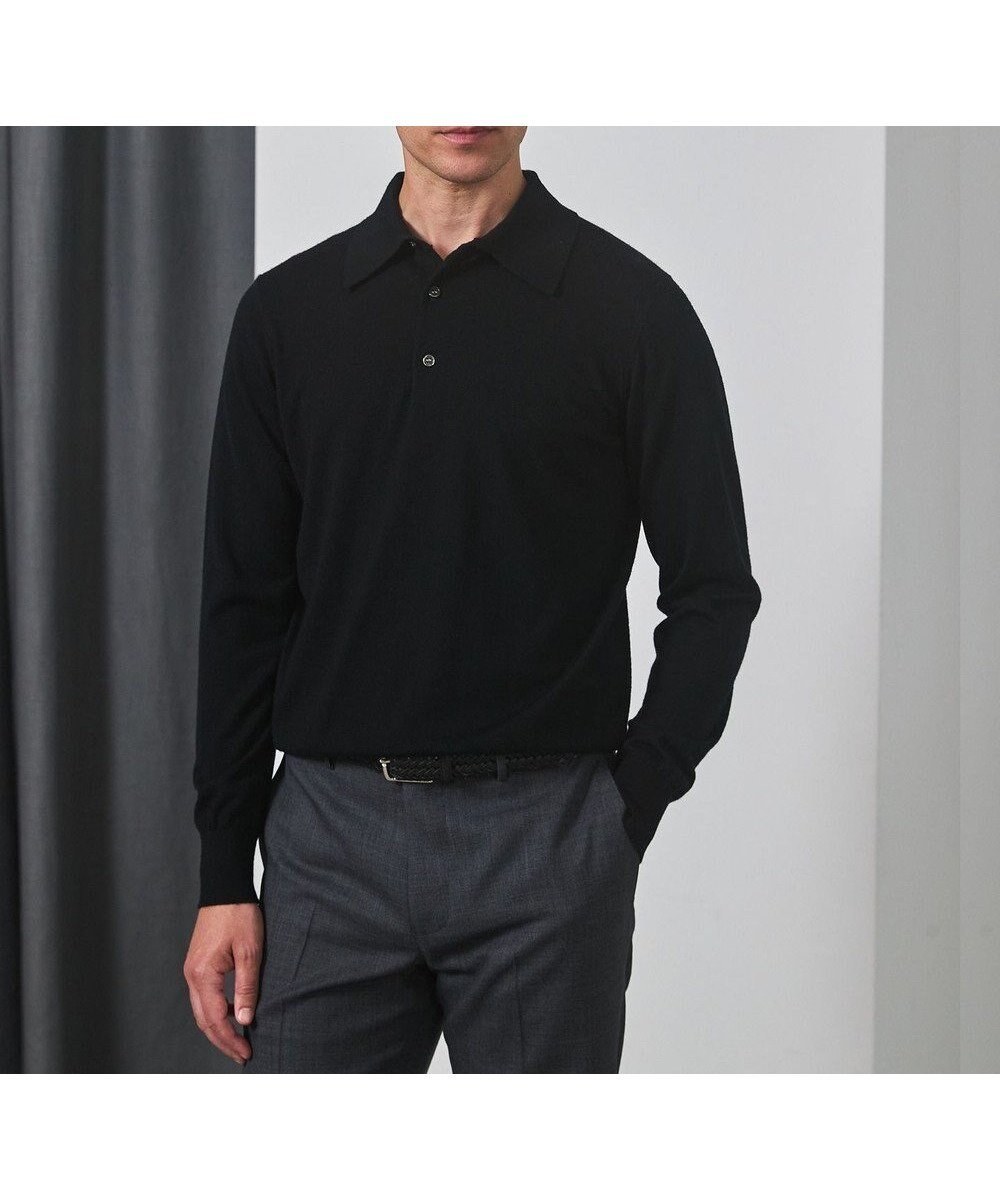 【五大陸/gotairiku / MEN】のオリジナル設計【洗える/チクチクしにくい/ピリングしにくい】イタリア糸 ハイゲージ ニットポロ_WOOL100% インテリア・キッズ・メンズ・レディースファッション・服の通販 founy(ファニー) ファッション Fashion メンズファッション Fashion for Men トップス・カットソー Cut & Sew Tops ニット・セーター / 定番トップス Knit Tops & Sweaters イタリア Italy インナー Innerwear 洗える Machine Washable 抗菌 Antibacterial, Bacteria-Resistant ジャケット Jacket, Outerwear スーツ Suit, Formalwear セーター Sweater, Knitwear ドレス Dress, One-Piece 人気 Popular, Best Seller パターン Pattern, Design Print フラット Flat, Flat Shoes ベーシック Basic, Essential ポロシャツ Polo Shirt, Collared Tee メンズ Men's, Menswear A/W・秋冬 Autumn/Winter エレガント 上品 Elegant ビジネス 仕事 通勤 Business / Work / Commuting ブラック系|ID: prp329100004870577 ipo3291000000036303619