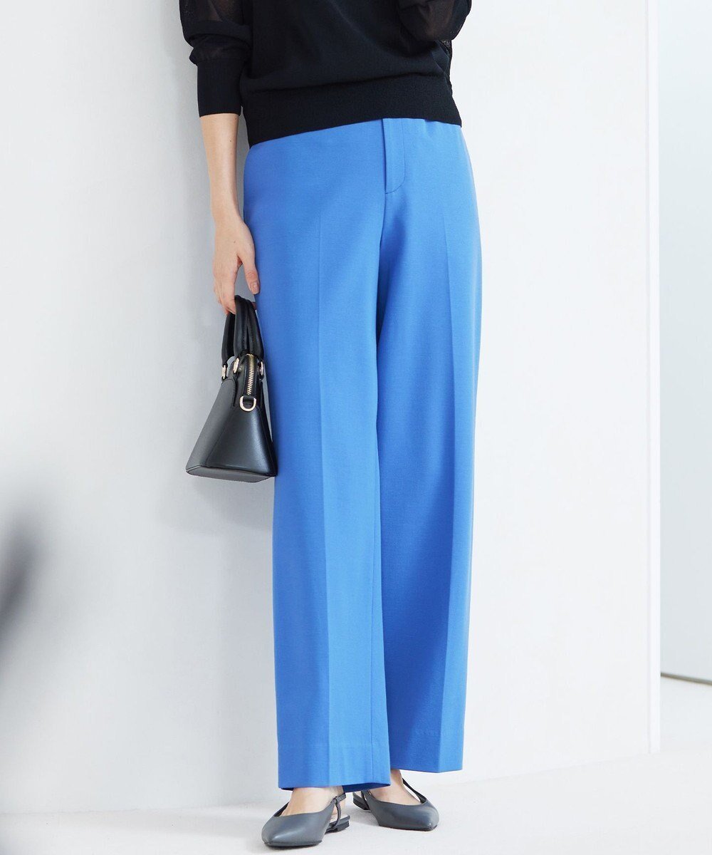 【自由区/JIYU-KU】の【洗える】ライトフィールジャージーワイドストレート パンツ インテリア・キッズ・メンズ・レディースファッション・服の通販 founy(ファニー) 　ファッション　Fashion　レディースファッション　Fashion for Women　パンツ　Pants & Trousers　コンパクト　Compact, Small Size　ストレッチ　Stretch, Stretchy Fabric　ストレート　Straight, Straight Cut　バランス　Balance, Style Balance　ワイド　Wide, Wide Fit　夏　Summer　春　Spring　S/S・春夏　SS, Spring/Summer, Warm Season　洗える　Machine Washable　ブルー|ID: prp329100004870585 ipo3291000000036303657