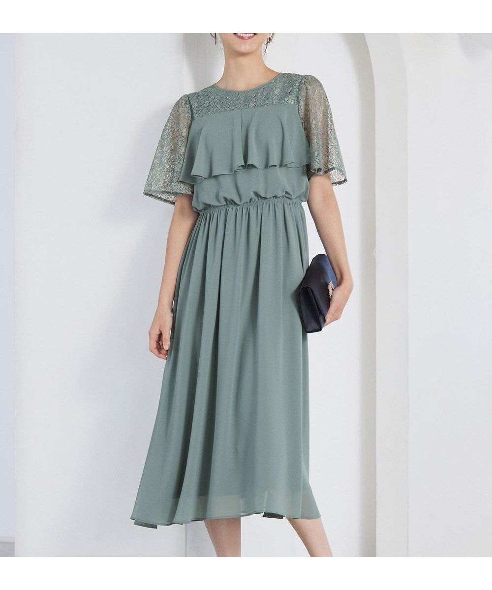 【エニィ スィス/any SiS】の【Lily Calin】ラッフルディテール ドレス 人気、トレンドファッション・服の通販 founy(ファニー) 　ファッション　Fashion　レディースファッション　Fashion for Women　ワンピース　Dresses　フォーマル・パーティードレス・結婚式用ドレス　Elegant & Casual Dresses　シフォン　Chiffon, Lightweight Fabric　ジョーゼット　Georgette, Semi-Sheer Fabric　ドレス　Dress, One-Piece　フェミニン　Feminine, Girly　ベーシック　Basic, Essential　リゾート　Resort, Vacation Style　レース　Lace, Lace Fabric　夏　Summer　S/S・春夏　SS, Spring/Summer, Warm Season　A/W・秋冬　Autumn/Winter　 other-1|ID: prp329100004870588 ipo3291000000036303664