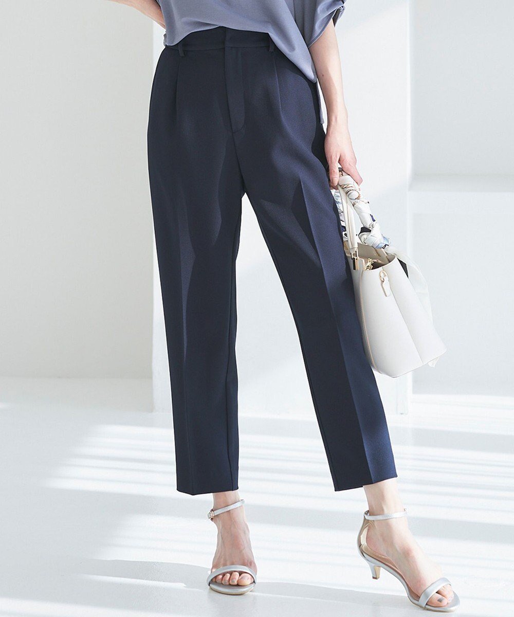 【エニィ スィス/any SiS】の【UVカット / 接触冷感 / 吸水速乾】スマートビューティストレッチ テーパード パンツ インテリア・キッズ・メンズ・レディースファッション・服の通販 founy(ファニー) 　ファッション　Fashion　レディースファッション　Fashion for Women　パンツ　Pants & Trousers　春　Spring　吸水　Absorbent, Quick-Dry　ジャケット　Jacket, Outerwear　ストレッチ　Stretch, Stretchy Fabric　スマート　Smart, Elegant　センター　Center, Center Line　タイトスカート　Pencil Skirt, Tight Skirt　テーパード　Tapered, Tapered Pants　フレア　Flare, Flared　楽ちん　Easy Fit, Comfortable　S/S・春夏　SS, Spring/Summer, Warm Season　夏　Summer　ネイビー|ID: prp329100004870589 ipo3291000000036303670