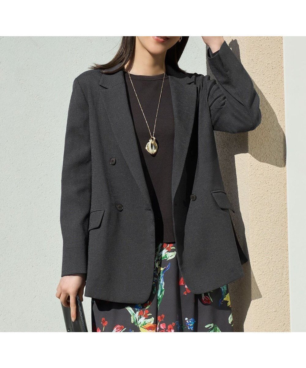 【自由区/JIYU-KU】の【ドラマ「明日はもっと いい日になる」着用】【セットアップ対応・接触冷感・洗える】リネンライクシンセティックテーラード ジャケット インテリア・キッズ・メンズ・レディースファッション・服の通販 founy(ファニー) 　ファッション　Fashion　レディースファッション　Fashion for Women　アウター　Coat / Outerwear Collection　レディースジャケット・軽アウター　Jackets　テーラードジャケット / 通勤・きれいめスタイル　Tailored Jackets & Blazers　春　Spring　洗える　Machine Washable　カーディガン　Cardigan, Knitwear　ジャケット　Jacket, Outerwear　ストレッチ　Stretch, Stretchy Fabric　セットアップ　Set-Up, Coordinated Outfit　ダブル　Double, Double-Breasted　バランス　Balance, Style Balance　ビスチェ　Bustier, Corset Top　リラックス　Relax, Relaxed Fit　S/S・春夏　SS, Spring/Summer, Warm Season　おすすめ　Recommended / Our Picks　夏　Summer　スレート|ID: prp329100004870591 ipo3291000000036303675