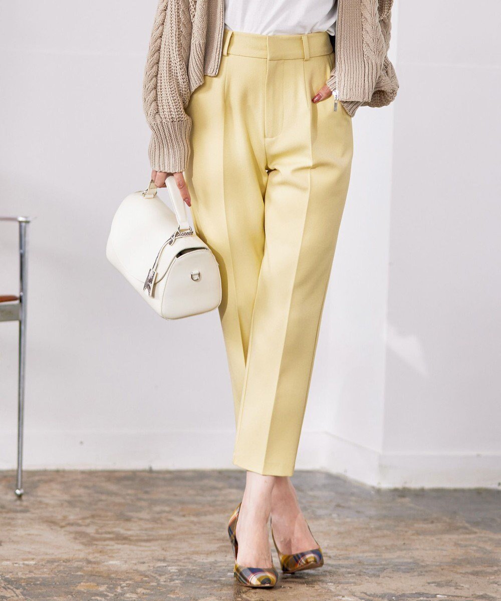 【ティアクラッセ/Tiaclasse】の【洗える】センタープレス テーパードパンツ インテリア・キッズ・メンズ・レディースファッション・服の通販 founy(ファニー) 　ファッション　Fashion　レディースファッション　Fashion for Women　パンツ　Pants & Trousers　ウォッシャブル　Machine Washable　センター　Center, Center Line　チュニック　Tunic, Long Top　テーパード　Tapered, Tapered Pants　フェイク　Faux, Fake　ポケット　Pocket, Pocket Detail　ビジネス 仕事 通勤　Business / Work / Commuting　再入荷　Restock / Back in Stock　冬　Winter / This Winter　新作・新入荷　New Arrivals / New In　春　Spring　洗える　Machine Washable　秋　Autumn　A/W・秋冬　Autumn/Winter　イエロー|ID: prp329100004870597 ipo3291000000036303702