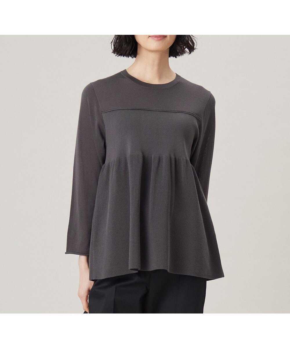 【自由区/JIYU-KU】の【洗える】ドライコットンハイゲージペプラム ニット インテリア・キッズ・メンズ・レディースファッション・服の通販 founy(ファニー) 　ファッション　Fashion　レディースファッション　Fashion for Women　トップス・カットソー　Cut & Sew Tops　ニット　Knit Tops & Sweaters　おすすめ　Recommended / Our Picks　セーター　Sweater, Knitwear　バランス　Balance, Style Balance　ペプラム　Peplum, Flared Hem　夏　Summer　春　Spring　S/S・春夏　SS, Spring/Summer, Warm Season　洗える　Machine Washable　スレート|ID: prp329100004870614 ipo3291000000036303829