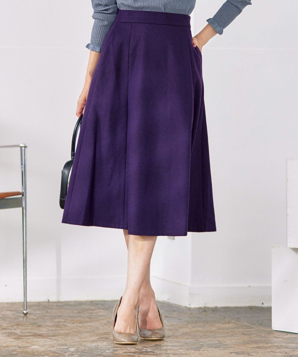 【ティアクラッセ/Tiaclasse】のウール調フレアスカート インテリア・キッズ・メンズ・レディースファッション・服の通販 founy(ファニー) 　ファッション　Fashion　レディースファッション　Fashion for Women　スカート　Skirts　Aライン・フレアスカート　A-Line & Flared Skirts　チュニック　Tunic, Long Top　フレア　Flare, Flared　ポケット　Pocket, Pocket Detail　エレガント 上品　Elegant　再入荷　Restock / Back in Stock　新作・新入荷　New Arrivals / New In　A/W・秋冬　Autumn/Winter　パープル|ID: prp329100004870630 ipo3291000000036303905