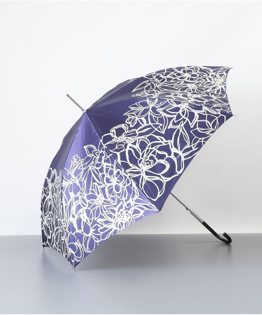 【アウロラ/AURORA】のPINKY DIANNE(ピンキー&ダイアン) 花柄耐風雨傘(長傘) インテリア・キッズ・メンズ・レディースファッション・服の通販 founy(ファニー) 　ファッション　Fashion　レディースファッション　Fashion for Women　レイングッズ・傘・晴雨兼用傘　Umbrellas & Rain Gear　傘　Umbrella, Parasol　ネイビー|ID: prp329100004870641 ipo3291000000036304048