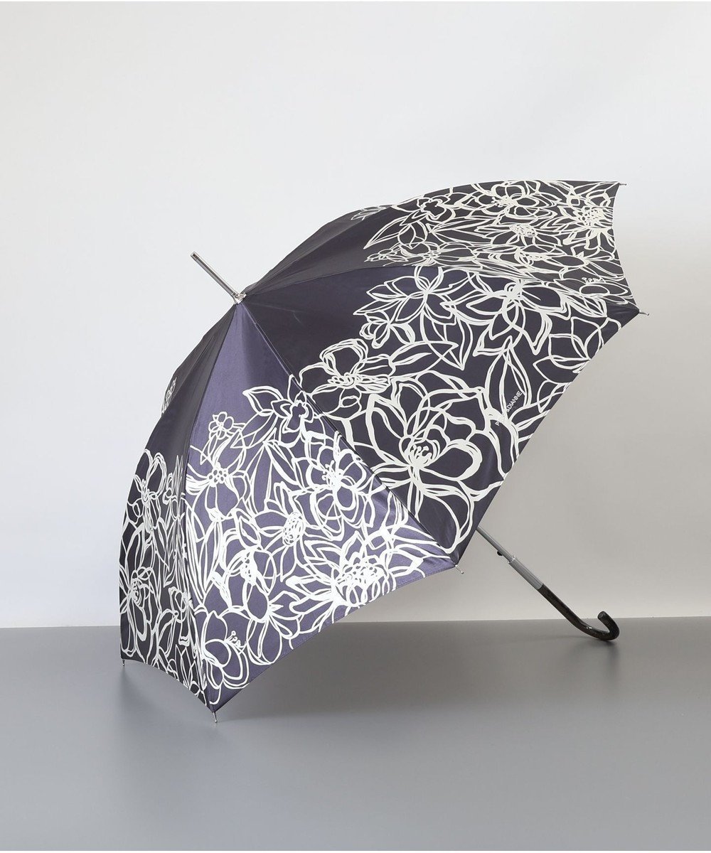 【アウロラ/AURORA】のPINKY DIANNE(ピンキー&ダイアン) 花柄耐風雨傘(長傘) インテリア・キッズ・メンズ・レディースファッション・服の通販 founy(ファニー) 　ファッション　Fashion　レディースファッション　Fashion for Women　レイングッズ・傘・晴雨兼用傘　Umbrellas & Rain Gear　傘　Umbrella, Parasol　ブラック|ID: prp329100004870641 ipo3291000000036304053