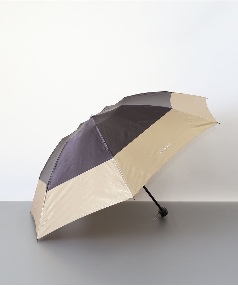 【アウロラ/AURORA】のPINKY DIANNE(ピンキー&ダイアン) バイカラーミニ傘(折りたたみ傘) インテリア・キッズ・メンズ・レディースファッション・服の通販 founy(ファニー) 　ファッション　Fashion　レディースファッション　Fashion for Women　レイングッズ・傘・晴雨兼用傘　Umbrellas & Rain Gear　シンプル　Simple, Minimal　プリント　Print, Printed Pattern　傘　Umbrella, Parasol　ブラック|ID: prp329100004870642 ipo3291000000036304062