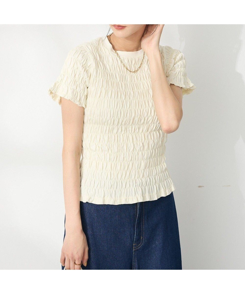 【クラフトスタンダードブティック/CRAFT STANDARD BOUTIQUE】のシャーリングTシャツ インテリア・キッズ・メンズ・レディースファッション・服の通販 founy(ファニー) 　ファッション　Fashion　レディースファッション　Fashion for Women　トップス・カットソー　Cut & Sew Tops　シャツ・ブラウス・オフィスカジュアル　Elegant Blouses & Button-Ups　ロングTシャツ・Tシャツ　Longline T-Shirts & Tees　カットソー・ベーシックTシャツ　Cut-and-Sewn Tops / Stretch Tees & Basics　インナー　Innerwear　春　Spring　カットソー　Cut and Sewn Top　キャミソール　Camisole, Spaghetti Strap Top　キャミワンピース　Cami Dress, Slip Dress　コンパクト　Compact, Small Size　シャーリング　Shirring, Ruched　シンプル　Simple, Minimal　フィット　Fit, Slim Fit　プレーン　Plain, Simple　ベーシック　Basic, Essential　ボトム　Bottoms, Lower Wear　ポケット　Pocket, Pocket Detail　S/S・春夏　SS, Spring/Summer, Warm Season　おすすめ　Recommended / Our Picks　夏　Summer　2025年　2025　2025春夏・S/S　Spring/Summer 2025 SS25　Ivory|ID: prp329100004870643 ipo3291000000036304090