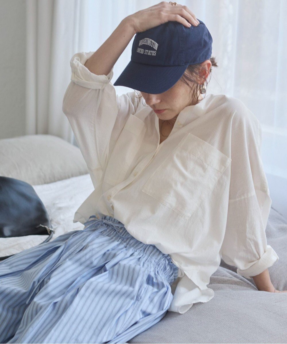 【ウィゴー/WEGO】の着丈が選べる オーバーサイズ バンドカラー シャツ / ストライプ / 無地 インテリア・キッズ・メンズ・レディースファッション・服の通販 founy(ファニー) 　ファッション　Fashion　レディースファッション　Fashion for Women　トップス・カットソー　Cut & Sew Tops　シャツ・ブラウス・オフィスカジュアル　Elegant Blouses & Button-Ups　インド　Indian Textile　春　Spring　シンプル　Simple, Minimal　ストライプ　Stripe, Striped Pattern　スリーブ　Sleeve, Long Sleeve / Short Sleeve　バランス　Balance, Style Balance　ポケット　Pocket, Pocket Detail　半袖　Short Sleeve, Half Sleeve　無地　Plain, Solid Color　S/S・春夏　SS, Spring/Summer, Warm Season　夏　Summer　2023春夏・S/S　Spring/Summer 2023 SS23　2023年　2023　2025年　2025　2025春夏・S/S　Spring/Summer 2025 SS25　オフホワイト|ID: prp329100004870664 ipo3291000000036304411