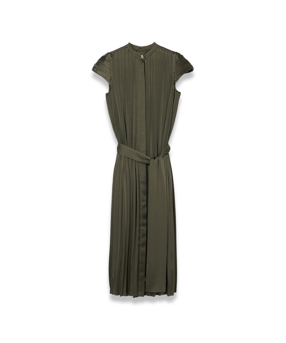 【ジョゼフ/JOSEPH】のプリーツサテン ドレス インテリア・キッズ・メンズ・レディースファッション・服の通販 founy(ファニー) 　ファッション　Fashion　レディースファッション　Fashion for Women　ワンピース　Dresses　フォーマル・パーティードレス・結婚式用ドレス　Elegant & Casual Dresses　アンクル　Ankle-Length Design　サテン　Satin, Glossy Fabric　スタンド　Stand Collar, Upright Stand　スリーブ　Sleeve, Long Sleeve / Short Sleeve　ドレス　Dress, One-Piece　フィット　Fit, Slim Fit　プリーツ　Pleats, Pleated　リラックス　Relax, Relaxed Fit　夏　Summer　春　Spring　S/S・春夏　SS, Spring/Summer, Warm Season　Palm Leaf|ID: prp329100004870671 ipo3291000000036304473