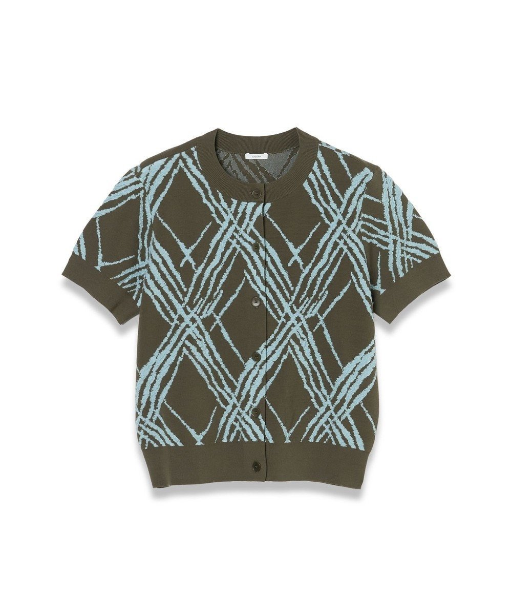 【ジョゼフ/JOSEPH】のチェックニット カーディガン 人気、トレンドファッション・服の通販 founy(ファニー) 　ファッション　Fashion　レディースファッション　Fashion for Women　トップス・カットソー　Cut & Sew Tops　ニット　Knit Tops & Sweaters　カーディガン・羽織り　Layered Style Cardigans　カーディガン　Cardigan, Knitwear　ショート　Short, Short Length　シルク　Silk, 100% Silk　ジャカード／ジャガード　Jacquard, Woven Pattern　スリム　Slim, Slim Fit　スリーブ　Sleeve, Long Sleeve / Short Sleeve　セーター　Sweater, Knitwear　チェック　Check, Plaid, Tartan　フィット　Fit, Slim Fit　夏　Summer　春　Spring　S/S・春夏　SS, Spring/Summer, Warm Season　 other-1|ID: prp329100004870674 ipo3291000000036304489