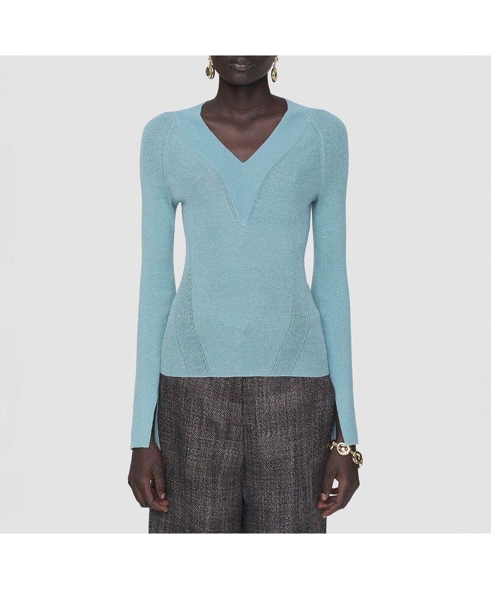 【ジョゼフ/JOSEPH】のシアークレープ ロングスリーブニット インテリア・キッズ・メンズ・レディースファッション・服の通販 founy(ファニー) ファッション Fashion レディースファッション Fashion for Women トップス・カットソー Cut & Sew Tops ニット Knit Tops & Sweaters カフス Cuff Design シンプル Simple, Minimal スリット Slit, Slit Detail スリム Slim, Slim Fit セーター Sweater, Knitwear フィット Fit, Slim Fit リネン Linen, Linen Fabric 夏 Summer 春 Spring S/S・春夏 SS, Spring/Summer, Warm Season Chambray|ID: prp329100004870675 ipo3291000000036304498