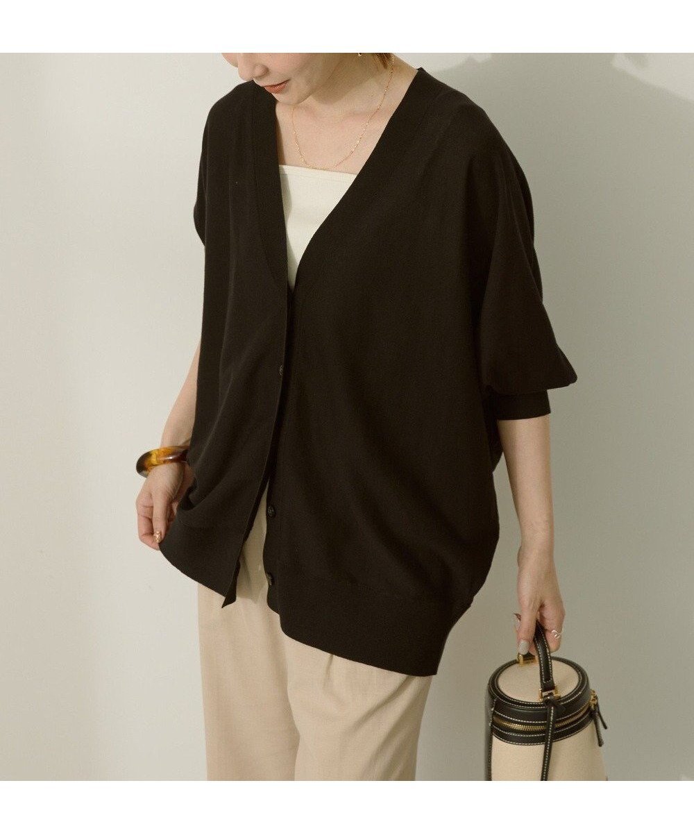 【アメリカンホリック/AMERICAN HOLIC】の【先行予約】【WEB限定】UVカットドルマンカーディガン インテリア・キッズ・メンズ・レディースファッション・服の通販 founy(ファニー) 　ファッション　Fashion　レディースファッション　Fashion for Women　トップス・カットソー　Cut & Sew Tops　カーディガン・羽織り　Layered Style Cardigans　アメリカン　American Style　春　Spring　カーディガン　Cardigan, Knitwear　シンプル　Simple, Minimal　スタイリッシュ　Stylish, Fashionable　デニム　Denim, Jeans Material　ポケット　Pocket, Pocket Detail　リラックス　Relax, Relaxed Fit　S/S・春夏　SS, Spring/Summer, Warm Season　夏　Summer　Black|ID: prp329100004870695 ipo3291000000036304639