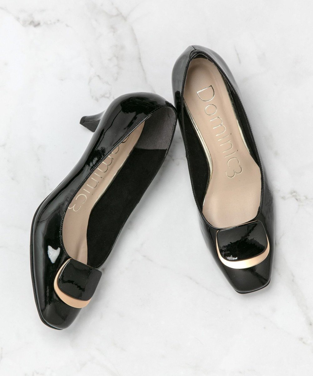 【その他のブランド/Other】のスクエアモチーフ レザーパンプス インテリア・キッズ・メンズ・レディースファッション・服の通販 founy(ファニー) 　ファッション　Fashion　レディースファッション　Fashion for Women　エレガント 上品　Elegant　クッション　Cushion, Throw Pillow　シューズ　Shoes, Footwear　スクエア　Square, Square Shape　ダブル　Double, Double-Breasted　メッシュ　Mesh, Net Fabric　モチーフ　Motif, Design Theme　ライニング　Inner Lining, Inner Fabric, Lined　おすすめ　Recommended / Our Picks　ブラックエナメル|ID: prp329100004870704 ipo3291000000036304737