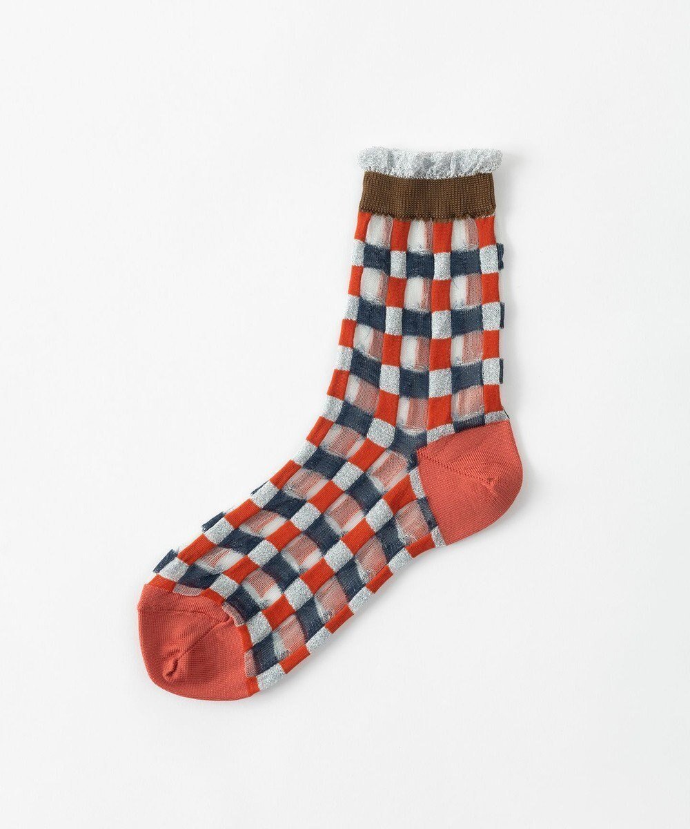 【トリコテ/Tricote】のチェックラメソックス インテリア・キッズ・メンズ・レディースファッション・服の通販 founy(ファニー) 　ファッション　Fashion　レディースファッション　Fashion for Women　ソックス&靴下　Socks & Hosiery　レッグウェア・ストッキング　Legwear & Hosiery　おすすめ　Recommended / Our Picks　シアー　Sheer, See-Through　ソックス　Socks, Hosiery　タンブラー　Tumbler, Travel Mug　チェック　Check, Plaid, Tartan　フリル　Frill, Ruffle　ボトム　Bottoms, Lower Wear　ミックス　Mix, Mixed Style　87BROWN|ID: prp329100004870745 ipo3291000000036305235