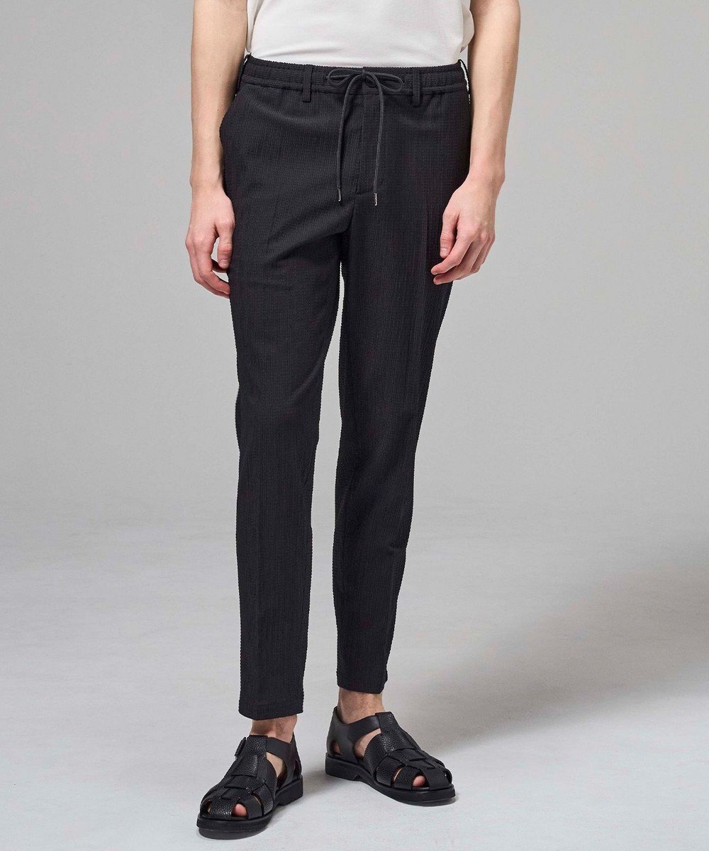 【ジョゼフ オム/JOSEPH HOMME / MEN】の新色追加【セットアップ対応】トリコサッカーストレッチ ドロスト付テーパードパンツ / PEGG CONVERTIBLE インテリア・キッズ・メンズ・レディースファッション・服の通販 founy(ファニー) 　ファッション　Fashion　メンズファッション　Fashion for Men　ボトムス　Bottoms　春　Spring　サッカー　Seersucker, Summer Fabric　ストレッチ　Stretch, Stretchy Fabric　セットアップ　Set-Up, Coordinated Outfit　テーパード　Tapered, Tapered Pants　ドローコード　Drawcord, Drawstring Cord　ポケット　Pocket, Pocket Detail　ループ　Loop, Loop Knit　レギュラー　Regular, Standard Fit　S/S・春夏　SS, Spring/Summer, Warm Season　夏　Summer　ブラック系|ID: prp329100004871185 ipo3291000000036311465