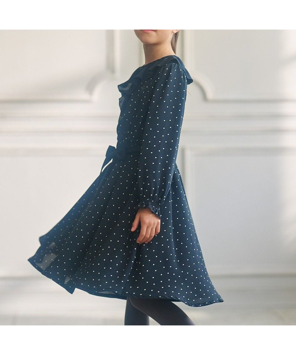 【組曲 / KIDS/KUMIKYOKU】の【110-140㎝】キャサリンドット ワンピース インテリア・キッズ・メンズ・レディースファッション・服の通販 founy(ファニー) ファッション Fashion キッズファッション Fashion for Kids ワンピース Dresses シフォン Chiffon, Lightweight Fabric ドット Polka Dot, Dot Pattern プリント Print, Printed Pattern ラベンダー Lavender エレガント 上品 Elegant A/W・秋冬 Autumn/Winter ネイビー系5|ID: prp329100004871187 ipo3291000000036311470