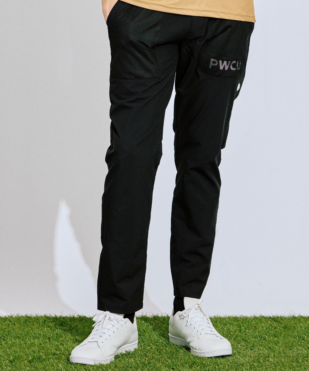 【ピーダブリュサーキュラス/PW CIRCULUS / MEN】の【MEN】ベンチレーション テーパードパンツ ゴルフ インテリア・キッズ・メンズ・レディースファッション・服の通販 founy(ファニー) 　ファッション　Fashion　メンズファッション　Fashion for Men　ボトムス　Bottoms　ゴルフ　Golf　ストレッチ　Stretch, Stretchy Fabric　スポーティ　Sporty, Casual Athletic　ボトム　Bottoms, Lower Wear　ポケット　Pocket, Pocket Detail　メッシュ　Mesh, Net Fabric　夏　Summer　春　Spring　S/S・春夏　SS, Spring/Summer, Warm Season　軽量　Lightweight, Ultra Light　ブラック系|ID: prp329100004871209 ipo3291000000036311565