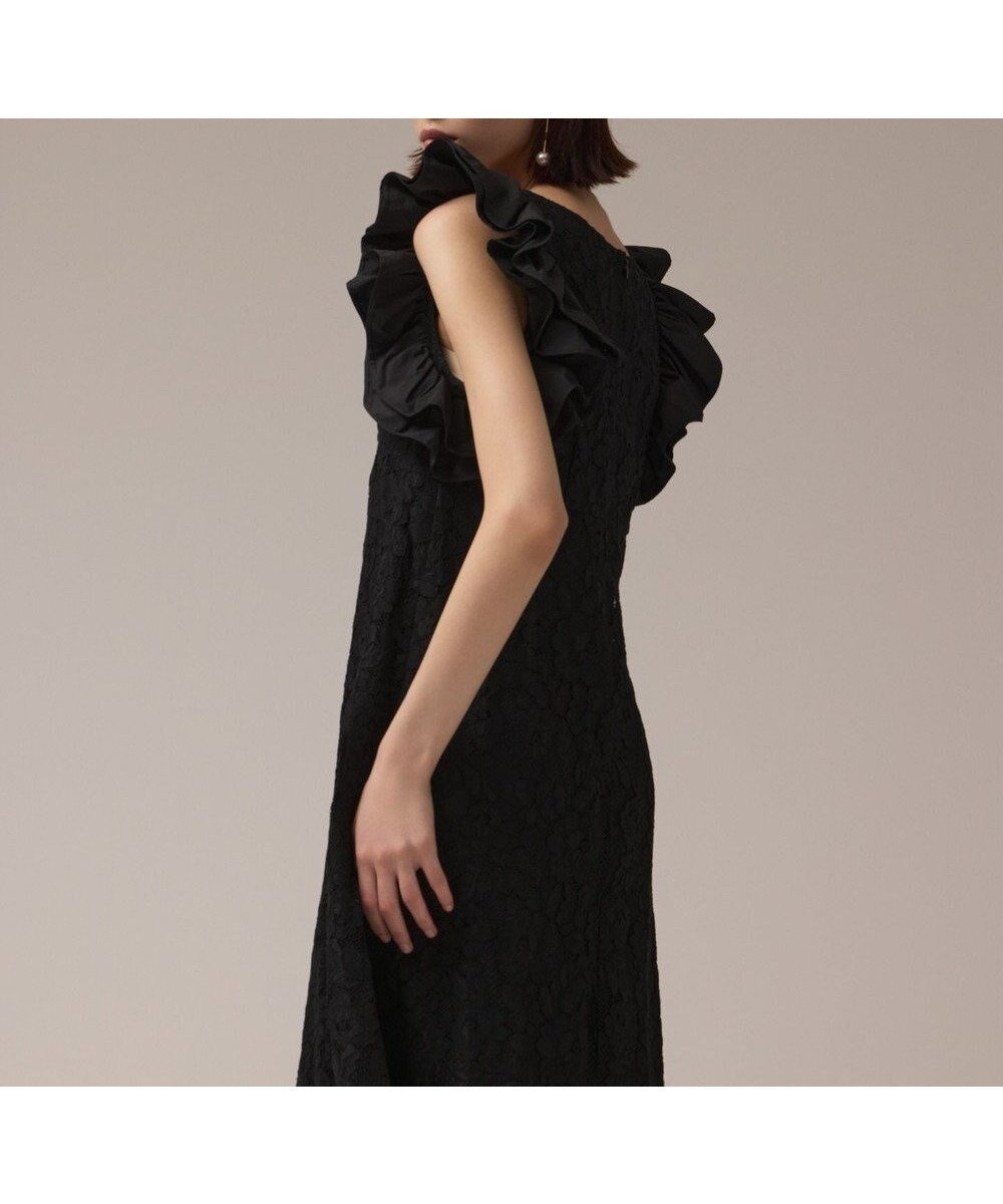 【グレース コンチネンタル/GRACE CONTINENTAL】のフリルレースワンピース インテリア・キッズ・メンズ・レディースファッション・服の通販 founy(ファニー) 　ファッション　Fashion　レディースファッション　Fashion for Women　ワンピース　Dresses　フォーマル・パーティードレス・結婚式用ドレス　Elegant & Casual Dresses　スカラップ　Scallop, Scalloped Edge　タフタ　Taffeta, Structured Fabric　ドレス　Dress, One-Piece　フリル　Frill, Ruffle　ラグジュアリー　Luxury, Elegant　レーシー　Lacy, Lace-Like　レース　Lace, Lace Fabric　夏　Summer　春　Spring　S/S・春夏　SS, Spring/Summer, Warm Season　ブラック|ID: prp329100004871212 ipo3291000000036311576