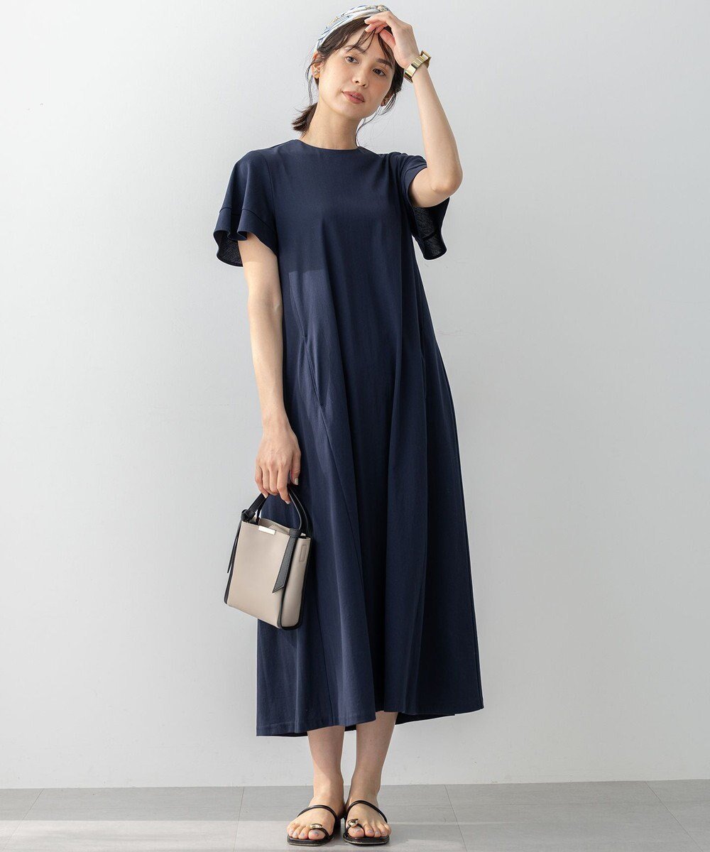 【組曲/KUMIKYOKU】のサマージャージフレア ワンピース インテリア・キッズ・メンズ・レディースファッション・服の通販 founy(ファニー) 　ファッション　Fashion　レディースファッション　Fashion for Women　ワンピース　Dresses　春　Spring　吸水　Absorbent, Quick-Dry　サマー　Summer, Summer Style　シンプル　Simple, Minimal　ティアードワンピース　Tiered Dress, Flared Dress　フレア　Flare, Flared　ペチコート　Petticoat, Underskirt　ポケット　Pocket, Pocket Detail　S/S・春夏　SS, Spring/Summer, Warm Season　夏　Summer　ネイビー系|ID: prp329100004871229 ipo3291000000036311666