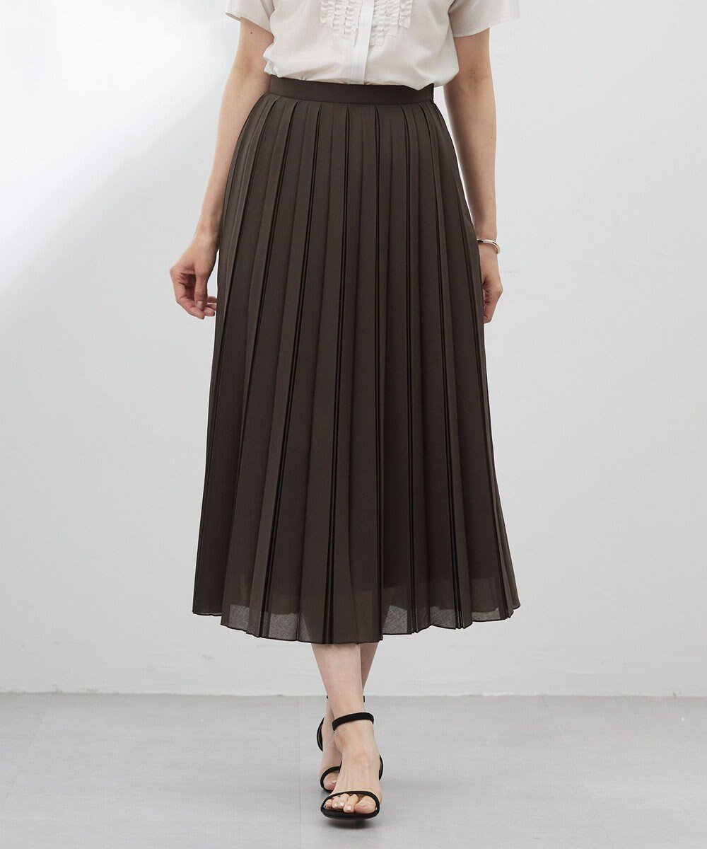 【ジェイ プレス/J.PRESS】の【洗える】シアータフタ プリーツ スカート インテリア・キッズ・メンズ・レディースファッション・服の通販 founy(ファニー) 　ファッション　Fashion　レディースファッション　Fashion for Women　スカート　Skirts　プリーツスカート / 上品フェミニンスタイル　Pleated Skirts　フィット　Fit, Slim Fit　プリーツ　Pleats, Pleated　夏　Summer　春　Spring　S/S・春夏　SS, Spring/Summer, Warm Season　洗える　Machine Washable　ダークブラウン系|ID: prp329100004871230 ipo3291000000036311674
