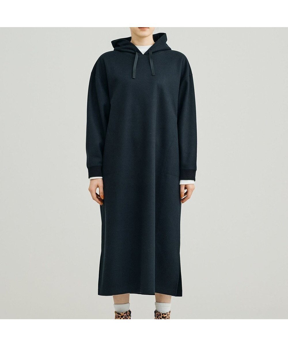 【ジェイプレスヨークストリート/J.PRESS YORK STREET】の【WOMEN】NEEDLE JERSEY フード付きワンピース インテリア・キッズ・メンズ・レディースファッション・服の通販 founy(ファニー) 　ファッション　Fashion　レディースファッション　Fashion for Women　ワンピース　Dresses　シューズ　Shoes, Footwear　シンプル　Simple, Minimal　スリット　Slit, Slit Detail　スリーブ　Sleeve, Long Sleeve / Short Sleeve　トレンド　Trend, Trending Now　フラット　Flat, Flat Shoes　ブルゾン　Blouson, Bomber Jacket　ロング　Long, Long-Length　A/W・秋冬　Autumn/Winter　おすすめ　Recommended / Our Picks　ブラック系|ID: prp329100004871237 ipo3291000000036311712