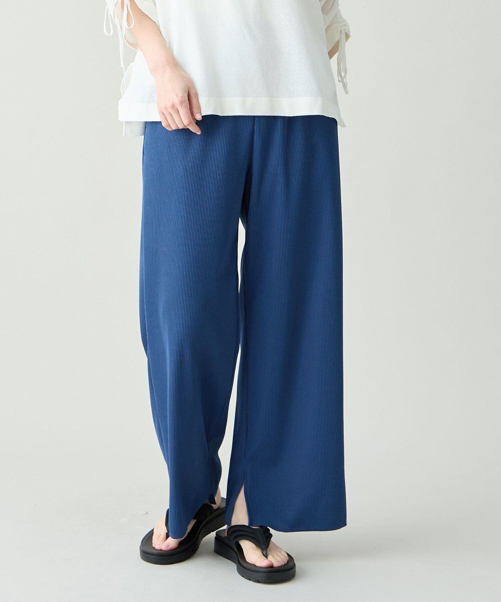 【エニー/ANY】のテレコイージーパンツ インテリア・キッズ・メンズ・レディースファッション・服の通販 founy(ファニー) 　ファッション　Fashion　レディースファッション　Fashion for Women　パンツ　Pants & Trousers　春　Spring　シンプル　Simple, Minimal　スリット　Slit, Slit Detail　テレコ　Ribbed, Rib Stitch　ロング　Long, Long-Length　S/S・春夏　SS, Spring/Summer, Warm Season　おすすめ　Recommended / Our Picks　夏　Summer　旅行　Travel　ブルー|ID: prp329100004871278 ipo3291000000036312147